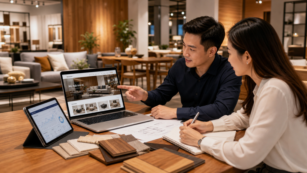 Thiết kế website nội thất chuyên nghiệp cho showroom bởi QDL Group Linh Ca